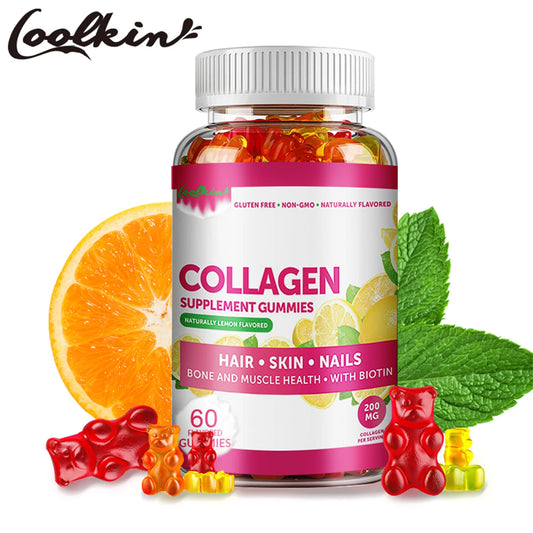 Collagen Gummies - with Biotin, Zinc, Vitamins C - for Skin, Nails and Hair Health - 60 Gummies