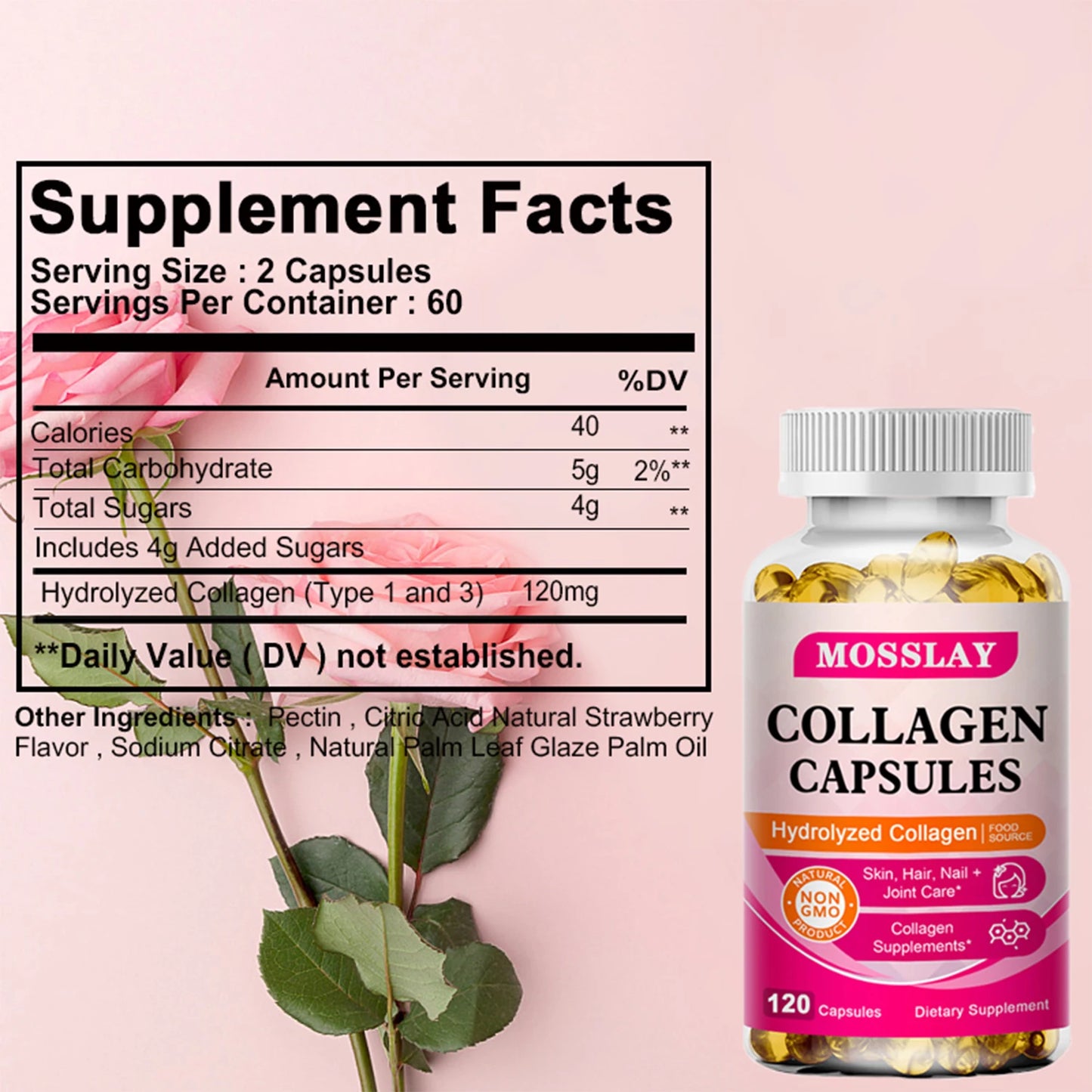 Compound Collagen Capsules - Reduce Wrinkles, Brighten Skin Tone, Whiten Skin - 120 Capsules