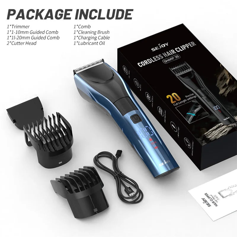Electric Hair Clipper Kit For Men, Adjustable Hair Cut Machine Hair Trimmer Professional Rechargeable Hair Cut Barber