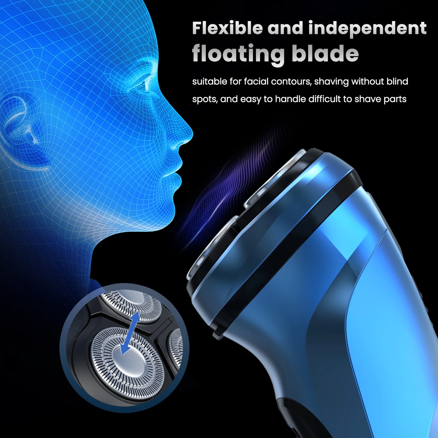 Electric Razor for Men Rechargeable Electric Shavers Rotary Portable Travel Razor Idea Gift Beard Trimmer