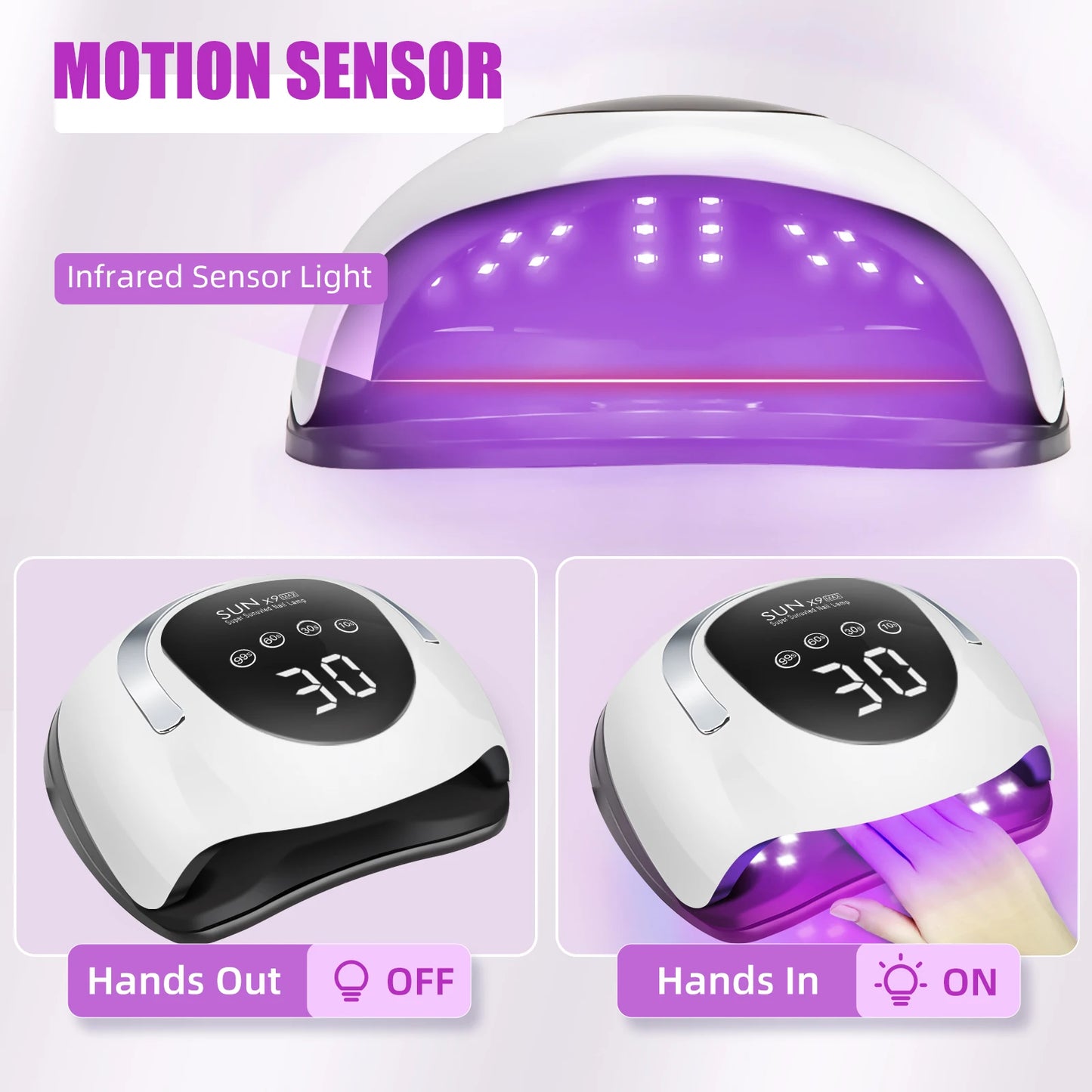 220W LED UV Light Dryer for Nails Gel Polish with 57 Lamp Beads 4 Timer Setting & LCD Touch Display Screen