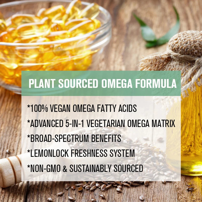 Green People Omega 3 capusles for Skin and Hair Health, and Relieves Stress Overall Health and Immune Support