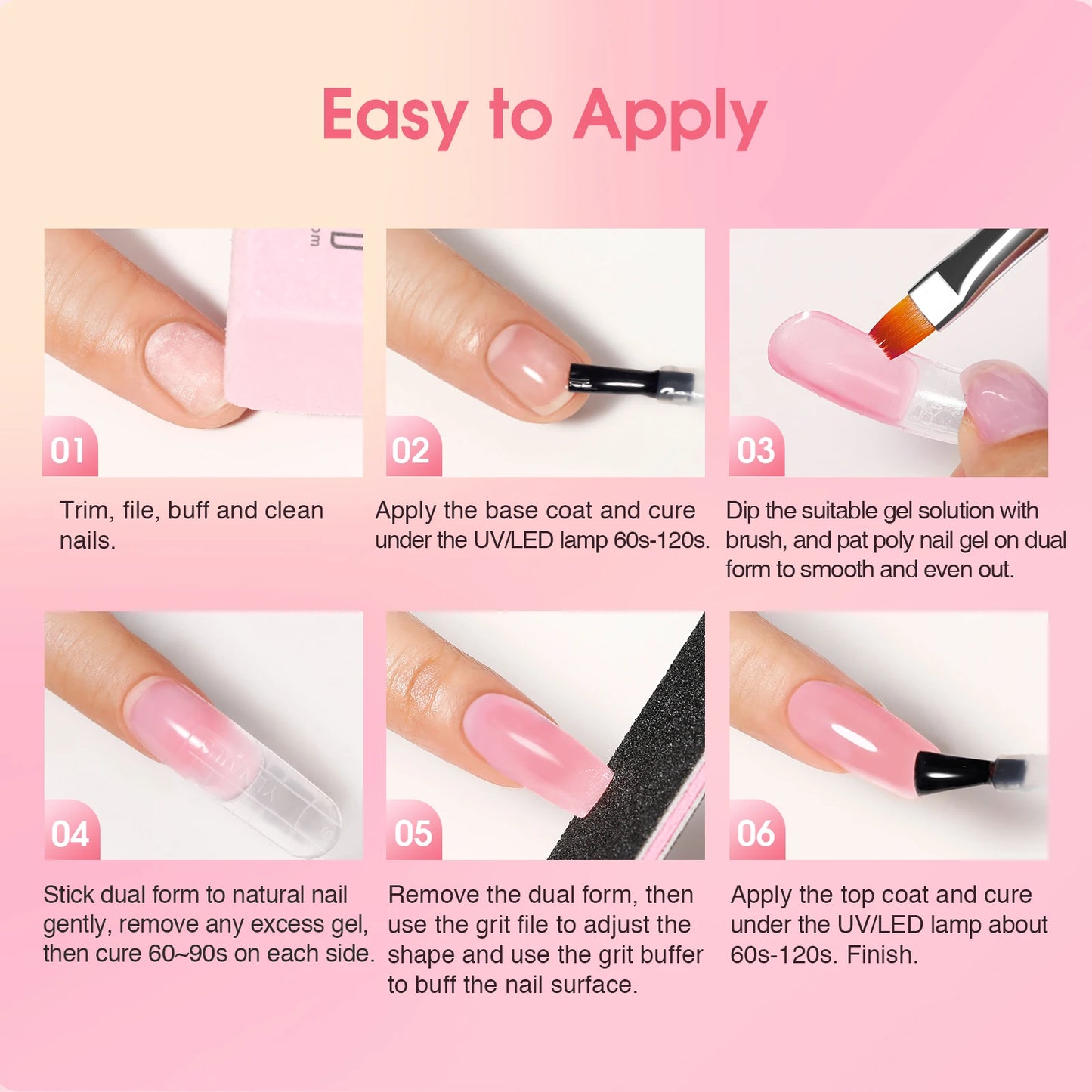 Poly Nail Gel Kit with Mini UV Nail Lamp Crystal Gel for Nail Strengthener Design