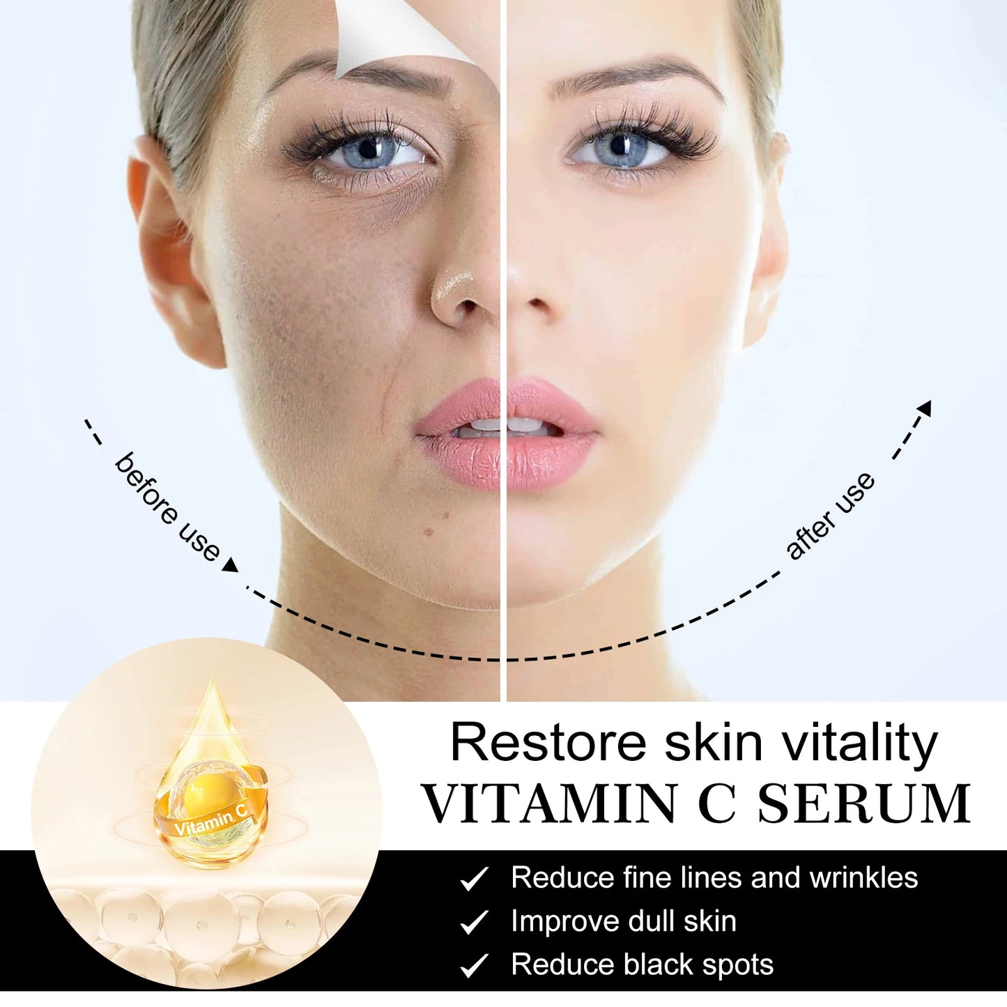 Powerful Antioxidant High Quality Deep Moisturizing and Whitening Essence for Subtle Spots and Fine Lines Vitamin C Serum