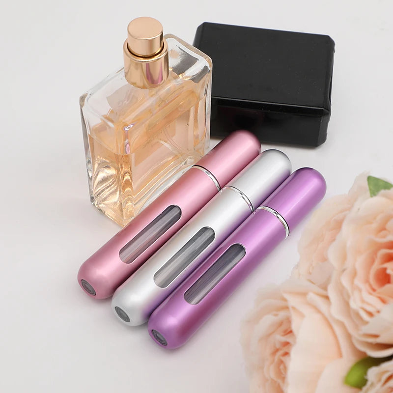 self pump bottom filling spray perfume bottle aluminum perfume bottle bottom pressing direct filling perfume sub bottle reuse