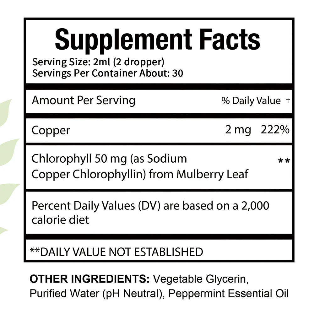 Chlorophyll Drops – Chlorophyll Drops Are A Detoxifying and Immune Supporting Internal Deodorant and Skin Health Supplement