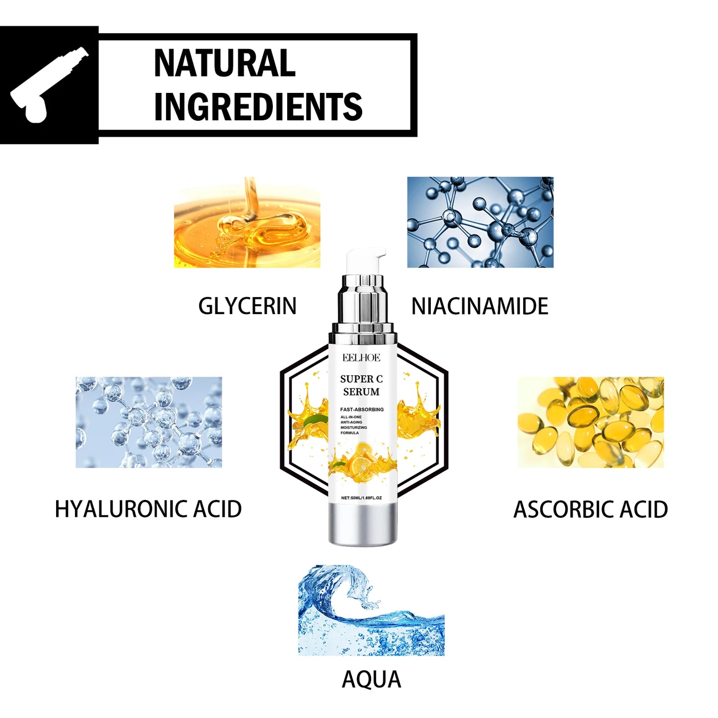 Vitamin C Serum For Face Dark Spot Removal Niacinamide Moisturizing Brightning Shrink Pores Essence Beauty Firming Skincare