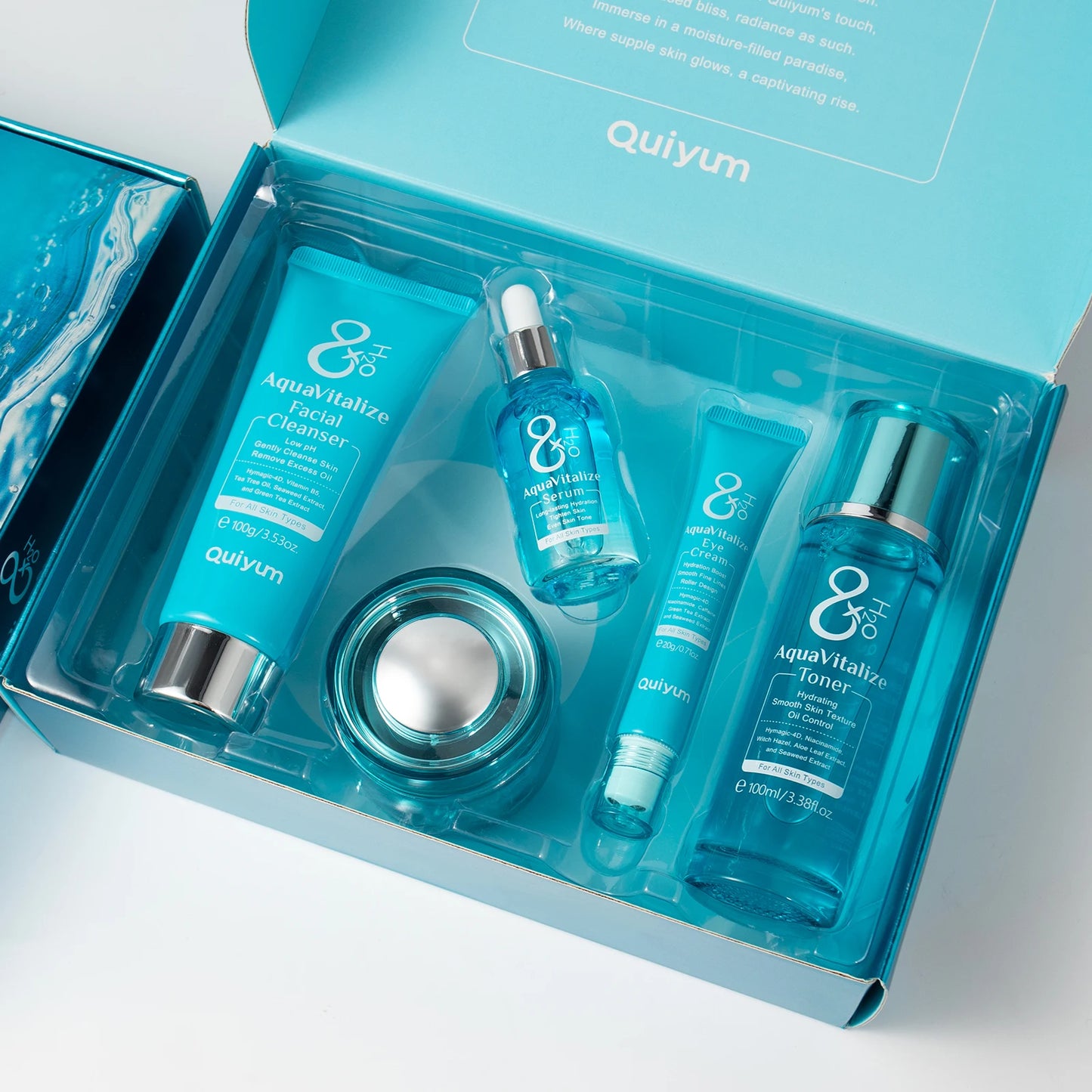 H₂O Aqua Vitalize Skincare Set 5PCS Deep Hydration Kit Wrinkle Smoothing Tightening Treatment Gift Set