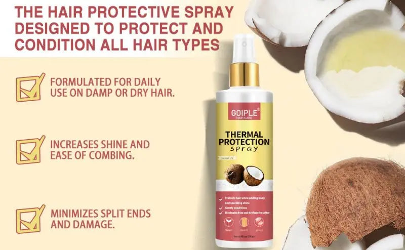 Thermal Protectant Spray Hair Growth Oil Heat Protector Serum Moisturizing Essence Conditioner Spray Satin Bonnet Detangler Comb