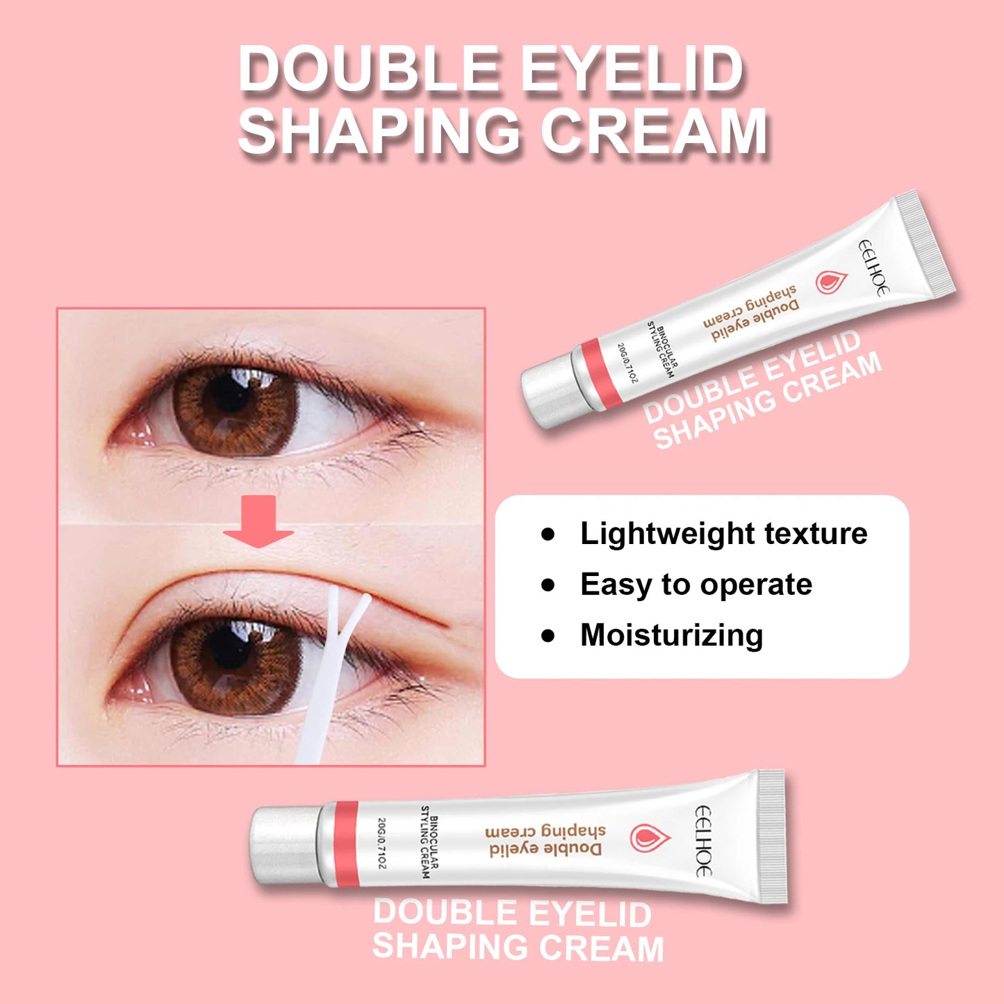 Double Eyelid Styling Cream Double Eyelid shaping Cream 20g Invisible Eyelid Adhesive Cream Eyelid Glue With Y Stick