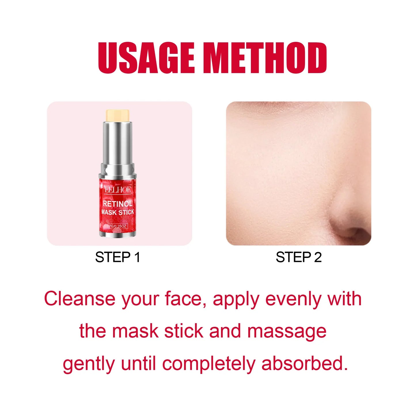 Retinol Mask Stick Moisturizes, Hydrates, Wrinkles & Brightens, Diminishes Fine Lines, Firms & Firms Facial Balm