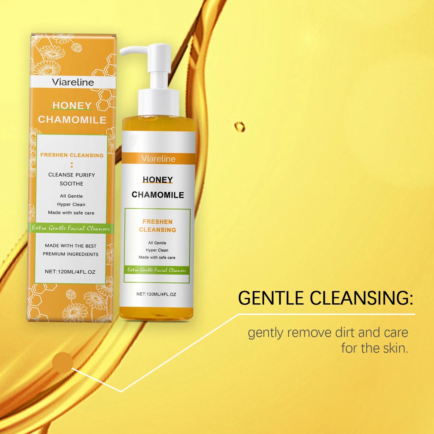Honey Chamomile Face Cleaner Gentle Cleaning Pore Deep Moisturizing Refreshing Prevent Aging  Soothing Face Cleaner