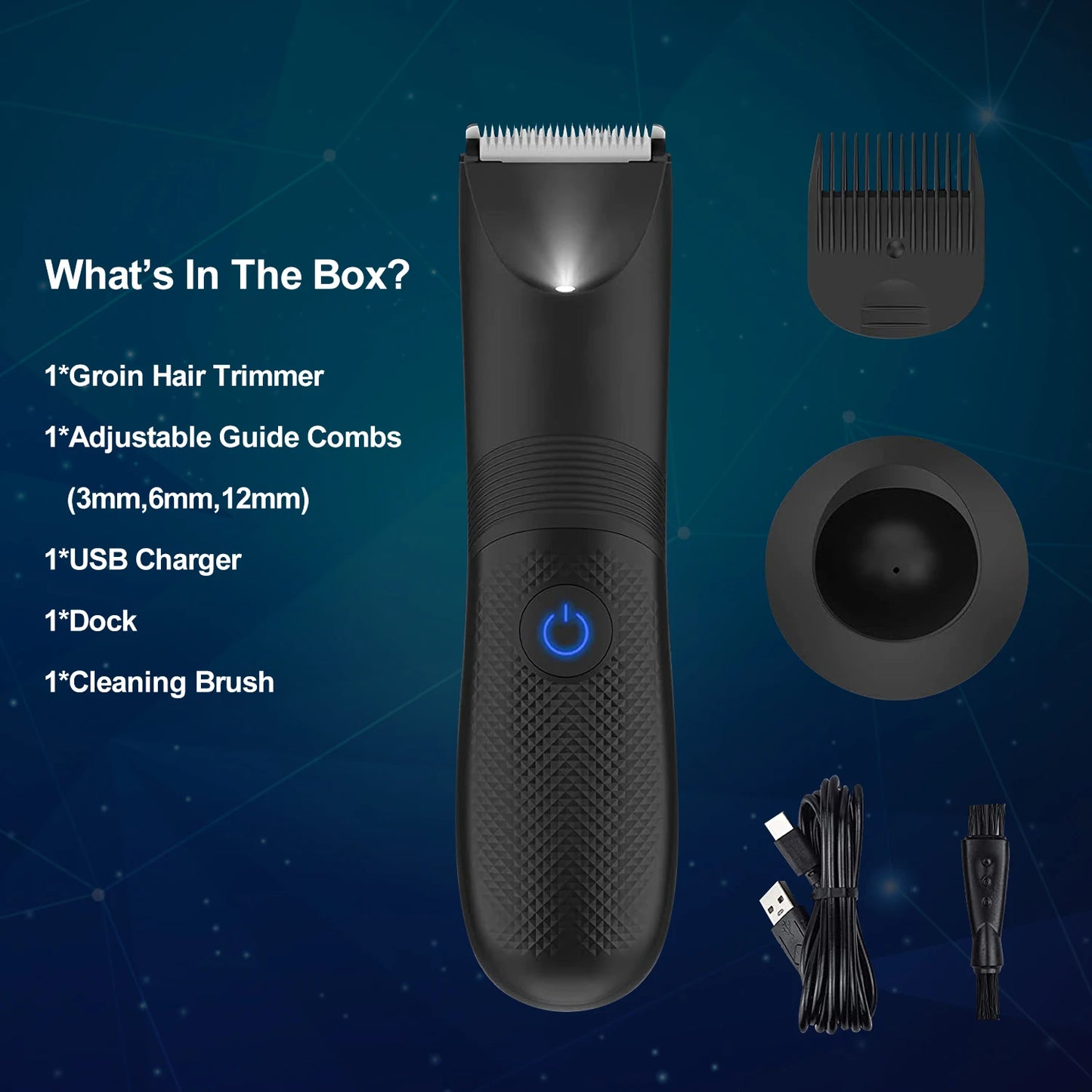 Hair Trimmer Lawn Mower Ceramic Blade Waterproof Body Hair Ultimate Hygiene Razor for Man Cordless Clipper