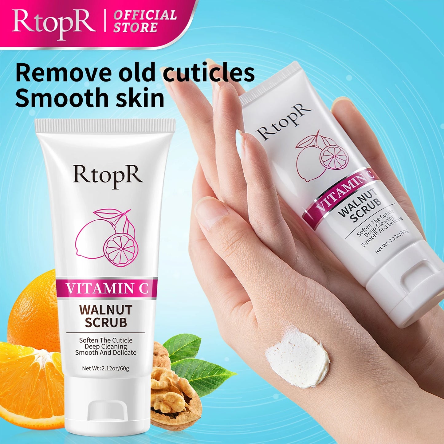 Vitamin C Walnut Scrub Deep Cleansing Soft Cuticle Body Bath Scrub Nicotinamide Brightening and Whitening Bath Products