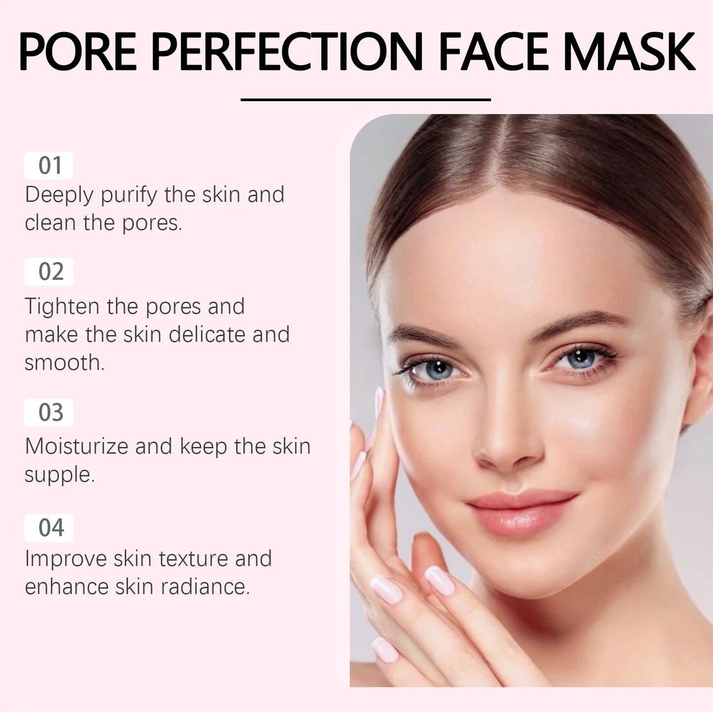 Pink Rose Clay Apply Facial Mask Clean pores & Hydrating Moisturizing Facial Treatment Radiance Boosting Skincare for All Skin