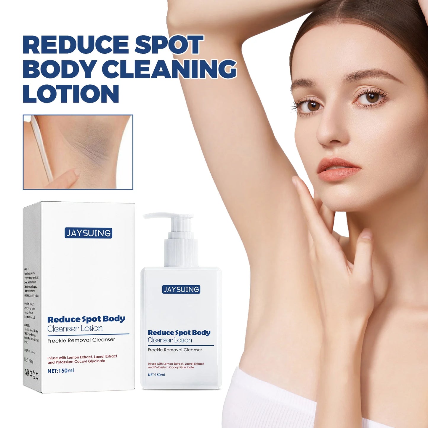 Body cleanser fades spots, cleanses pores, moisturizes skin with oil, exfoliates the face and body, skincare shower gel