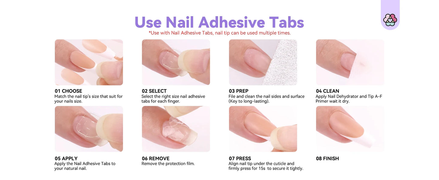 French Gel X Nail Kit 90pcs Extra Short Square Press On Nails with Nail Glue Gel UV LED Nail Lamp Nail Supplies