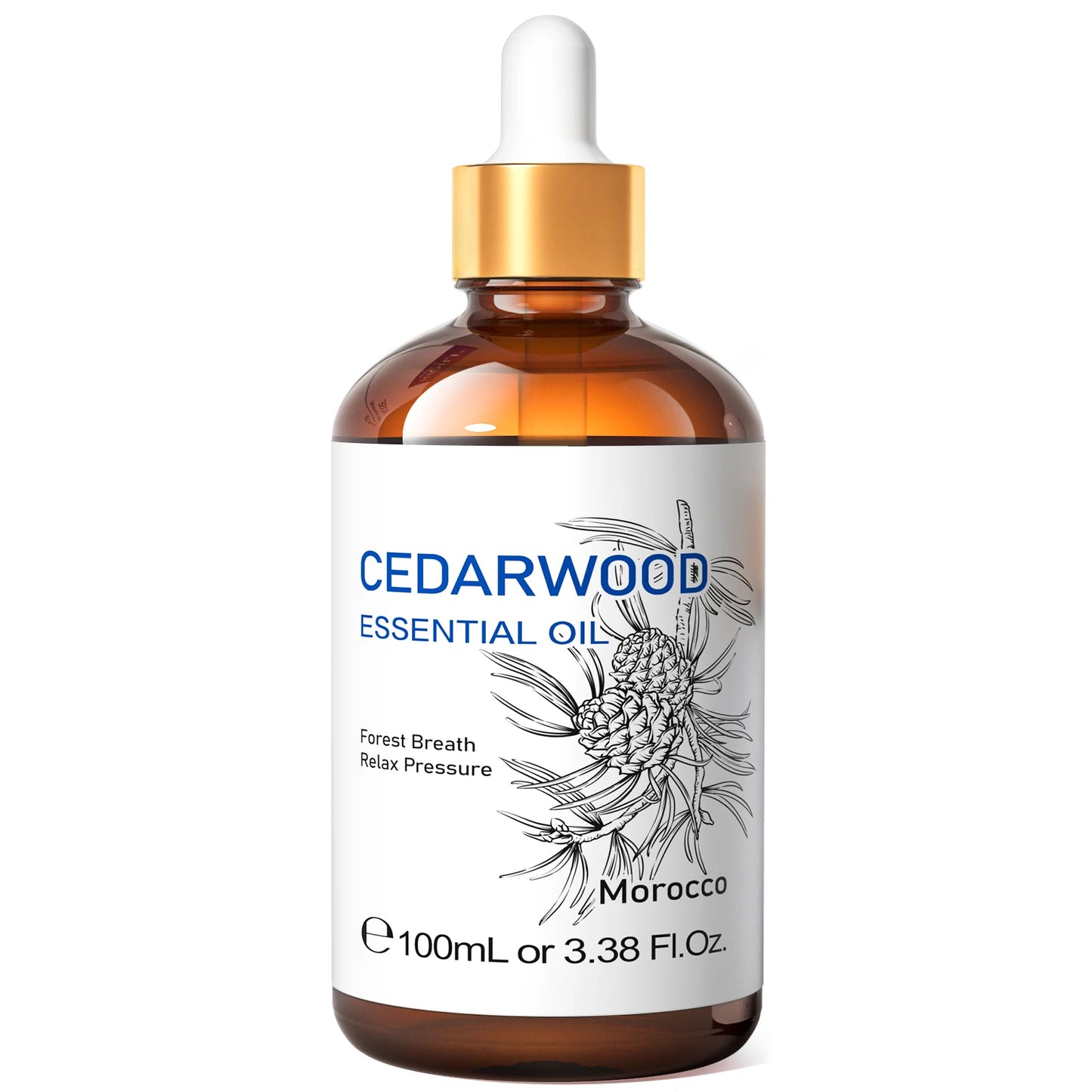 Cedarwood Essential Oil, Pure Essential Oil for Diffuser, Humidifier, Massage, Relaxing, Relieving Stress