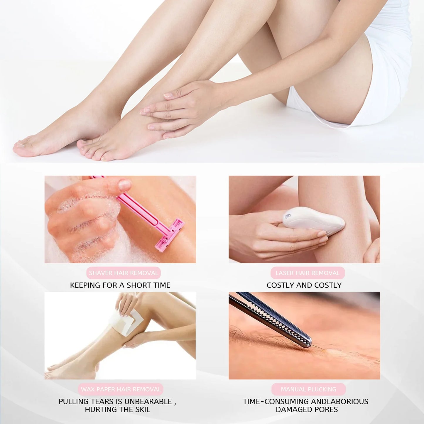 Honey Mousse Hair Removal Spray Body Foam for Armpit and Leg Hair Removal Gentle and non-irritating skin care tools