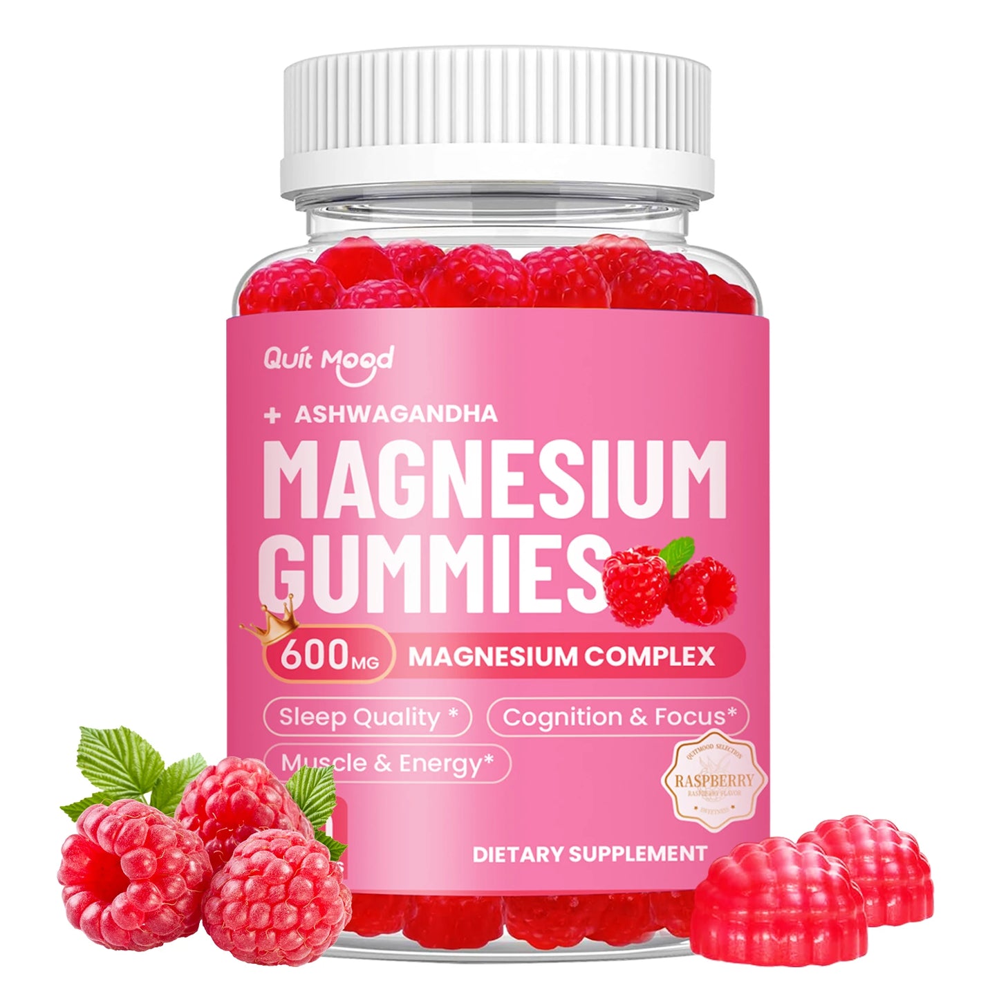 Magnesium Glycinate Advanced Complex Gummies - With Ashwagandha, Magnesium, Calcium, VB6, CQ10 for Calm Support & Sleep