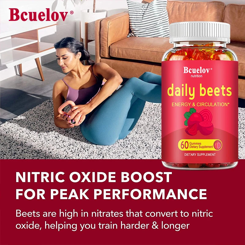 Beetroot Gummies - with Grapeseed and Anthocyanins - Energy, Circulation and Heart Health, Blood Pressure Support, Antioxidants