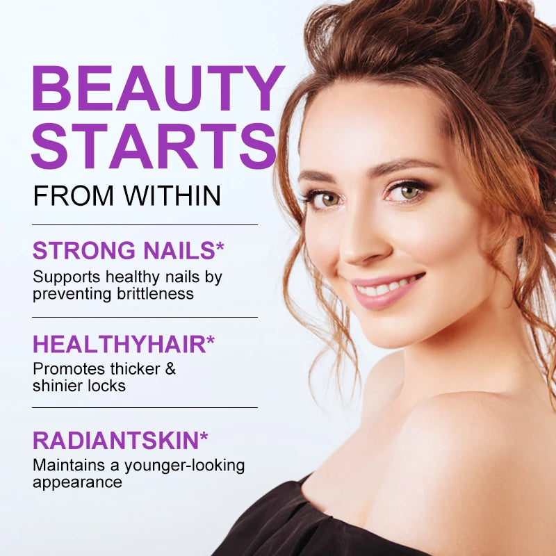 Collagen & Biotin Capsule Biotin for Hair Growth Strong Hair Dry Hair Follicle Repair Skin Hydrolyzed Adult Beauty Care