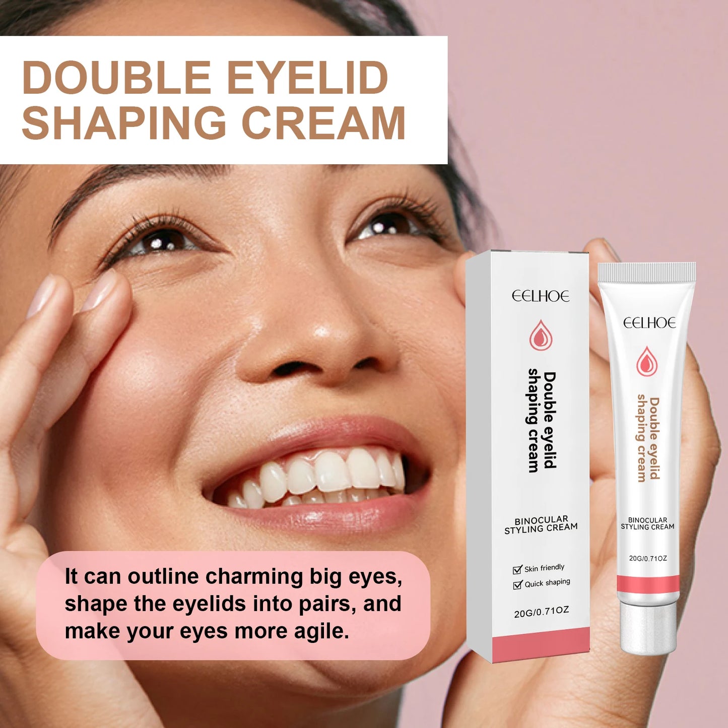 Double Eyelid Styling Cream Double Eyelid shaping Cream 20g Invisible Eyelid Adhesive Cream Eyelid Glue With Y Stick