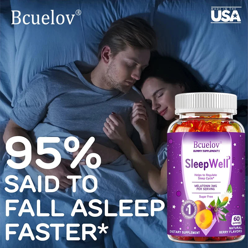 Sleep Gummies - Fight Insomnia, Support Immunity, Relieve Stress - With Melatonin Extract