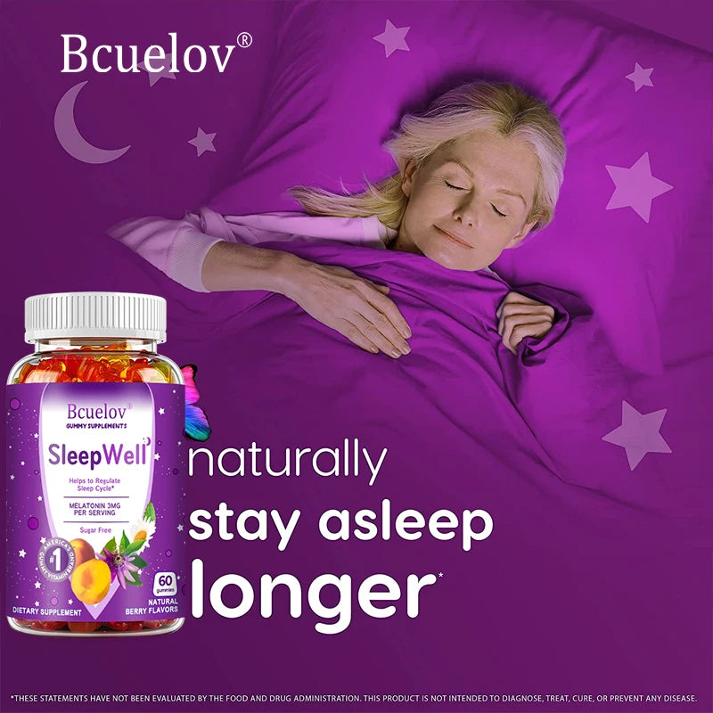 Sleep Gummies - Fight Insomnia, Support Immunity, Relieve Stress - With Melatonin Extract