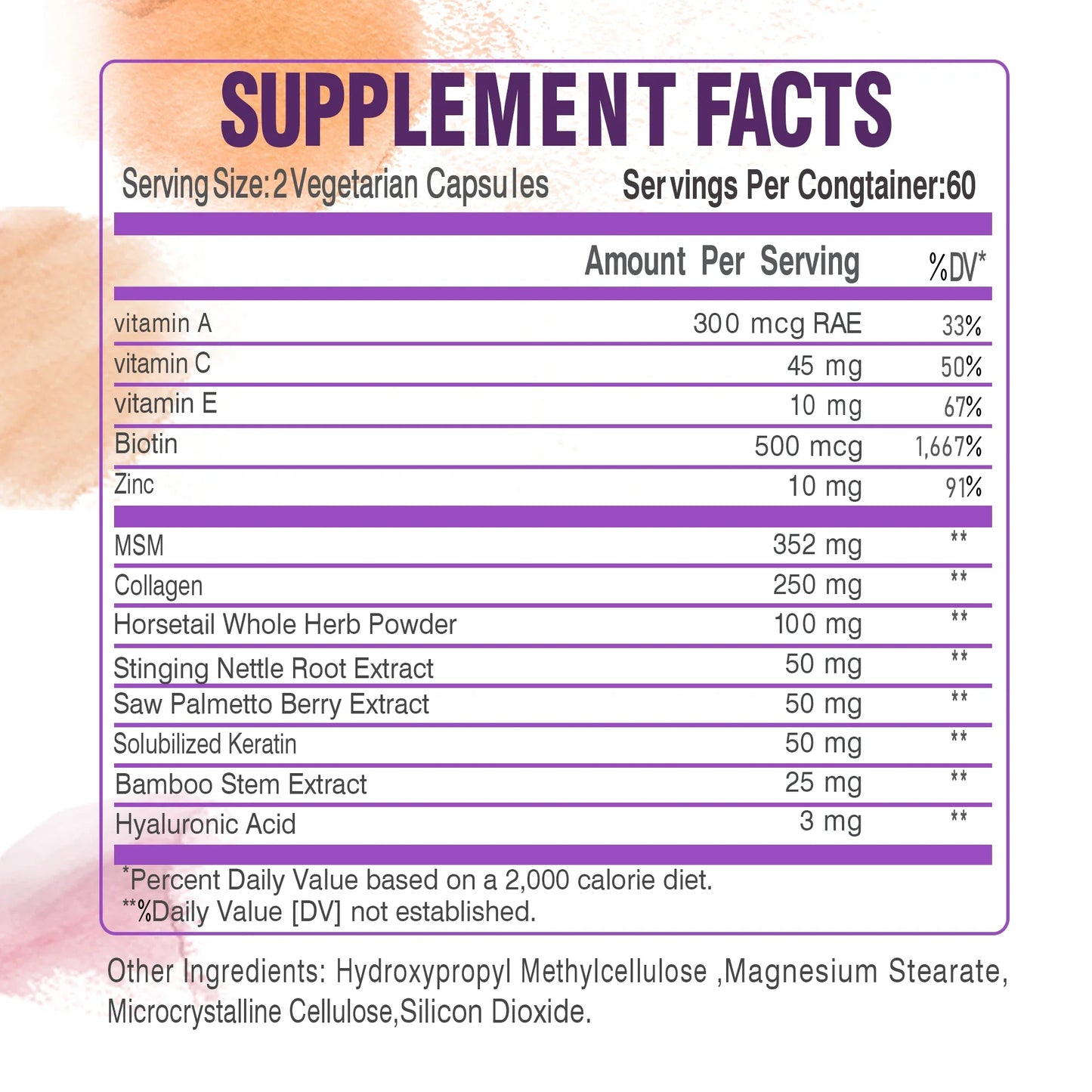 Hair Strong - for Stronger, Thicker, Fuller, Healthier Hair, Skin & Nails - with Biotin, Keratin and Collagen - 120 Capsules