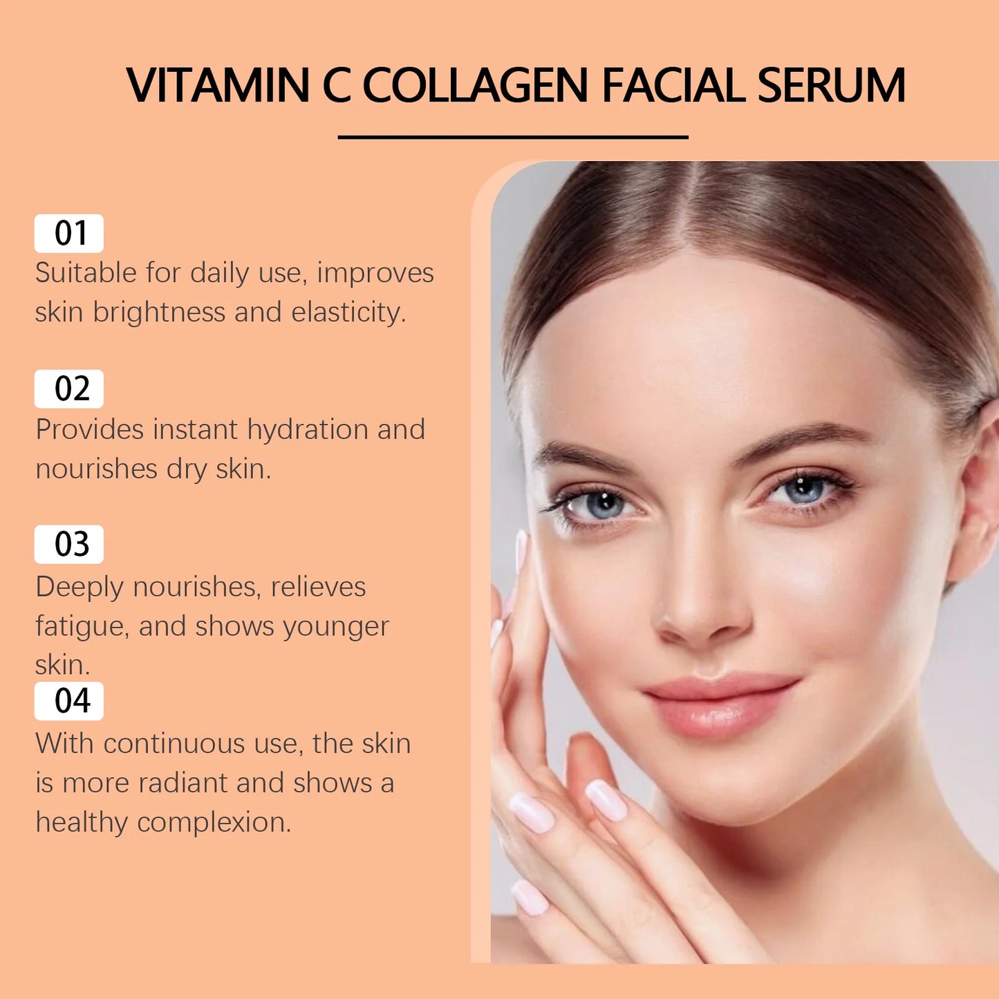 Vitamin C Face Serum Relief Fatigue Smoothing Brightening Skin Tone Moisturizing Improve Dullness Face Skin Serum