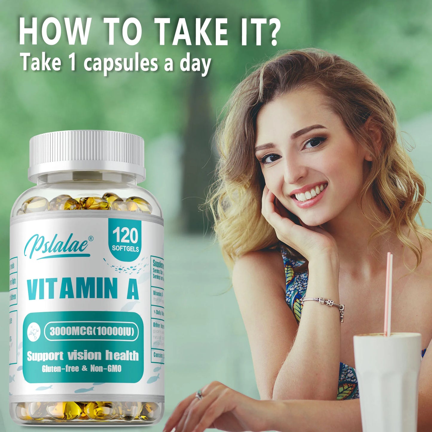 Vitamin A - Brightens Skin, Antioxidant Activity Supplement,Supports Vision and Cell Health, Boosts Immunity - 120 Capsules