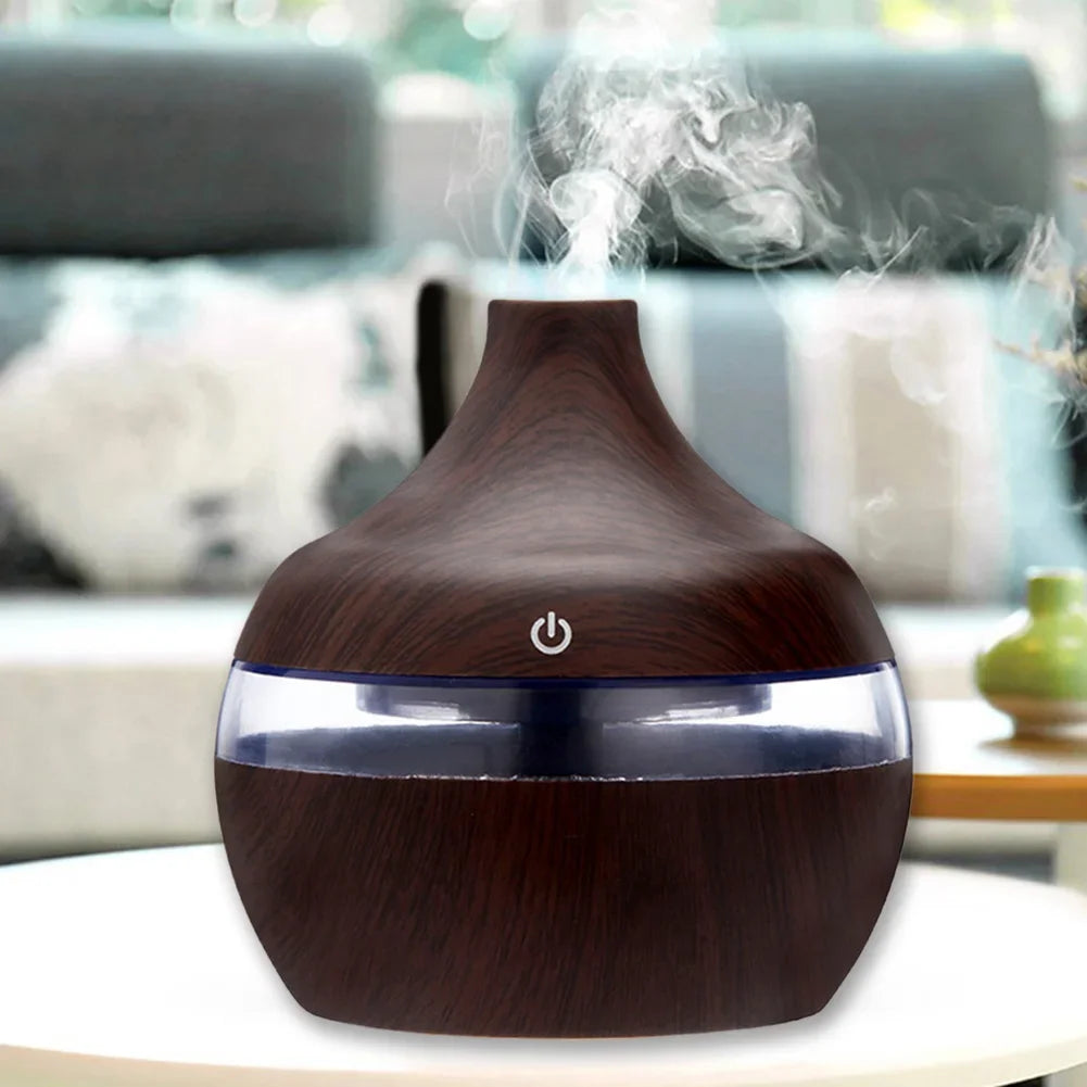 Wood Grain Humidifier 7 Colors Aroma Diffuser Atomizer USB Household Humidifier Hydrating Instrument Desktop Humidifier