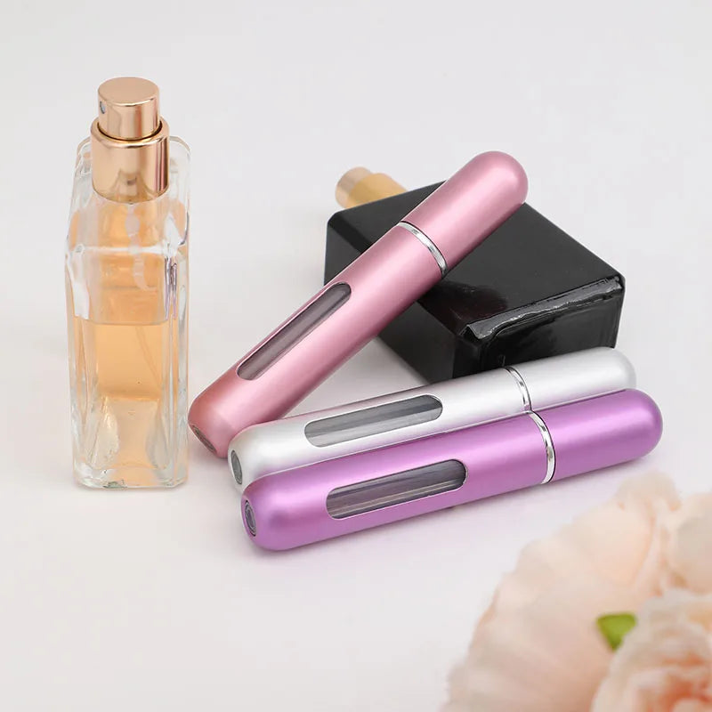 self pump bottom filling spray perfume bottle aluminum perfume bottle bottom pressing direct filling perfume sub bottle reuse