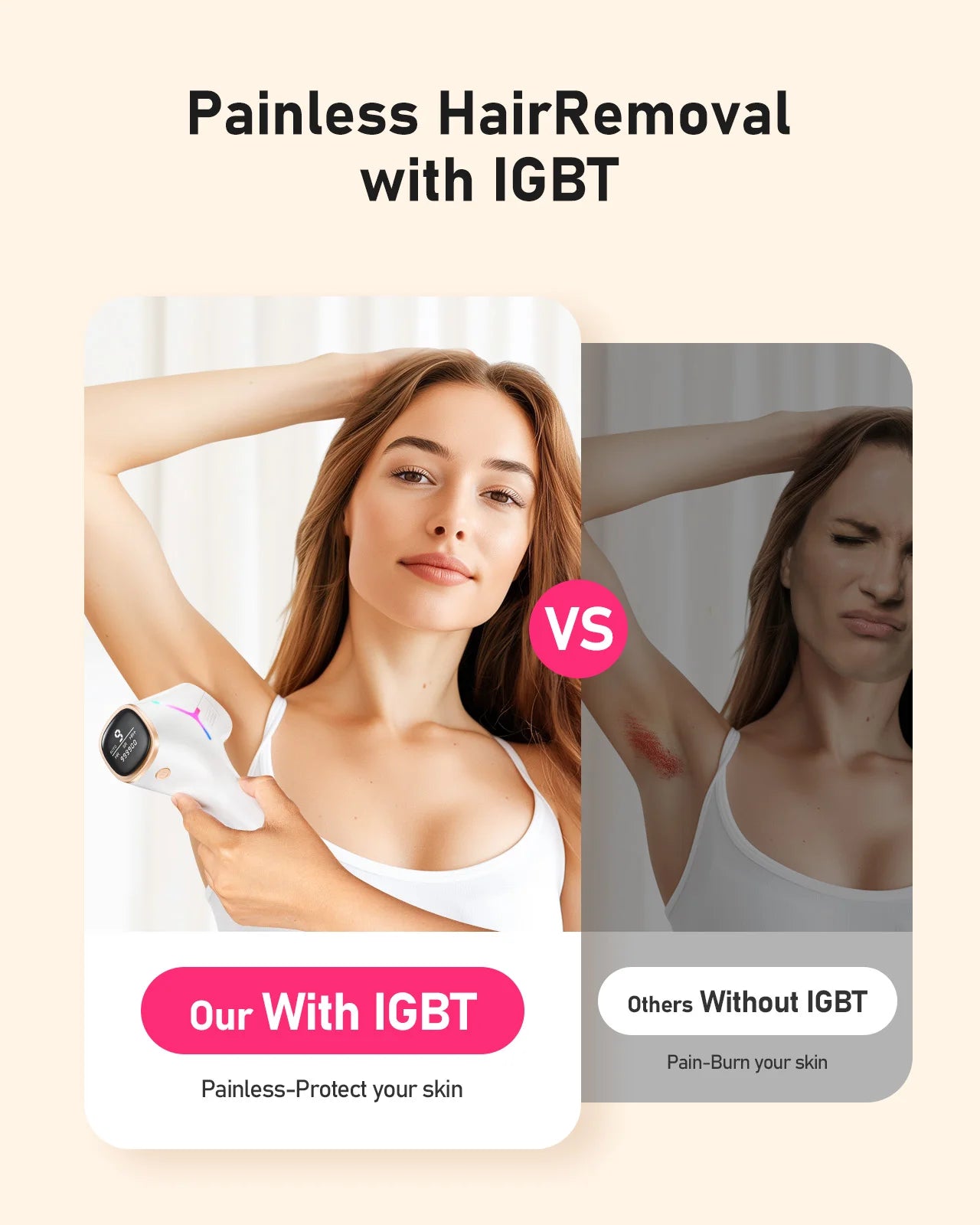 Laser Hair Removal  IPL Hair Remover 3 Modes Body Face Bikini Home Treatment Laser Epilator for Women Men