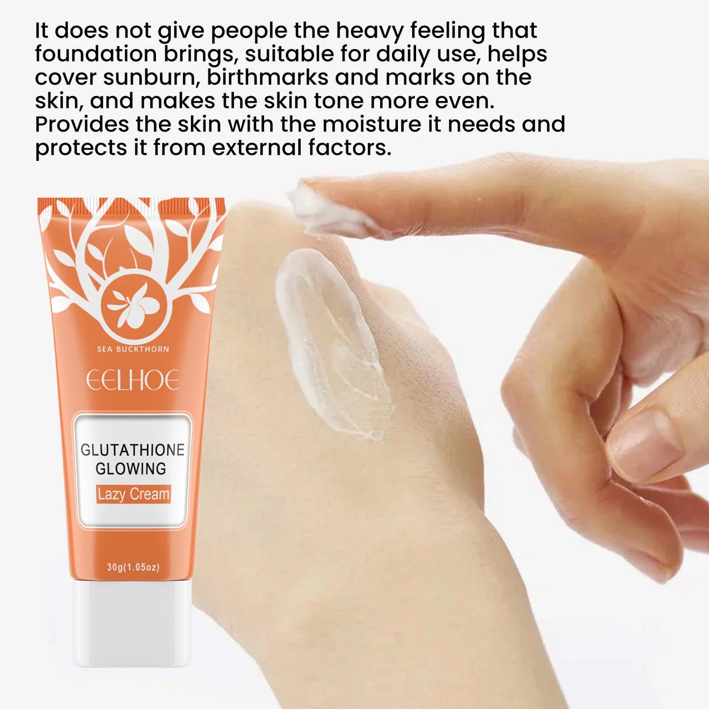 Whitening Plain Cream Smooth Brighten Face Foundation for Natural Nude Makeup Waterproof Exfoliating Maintains Water Oil Balance