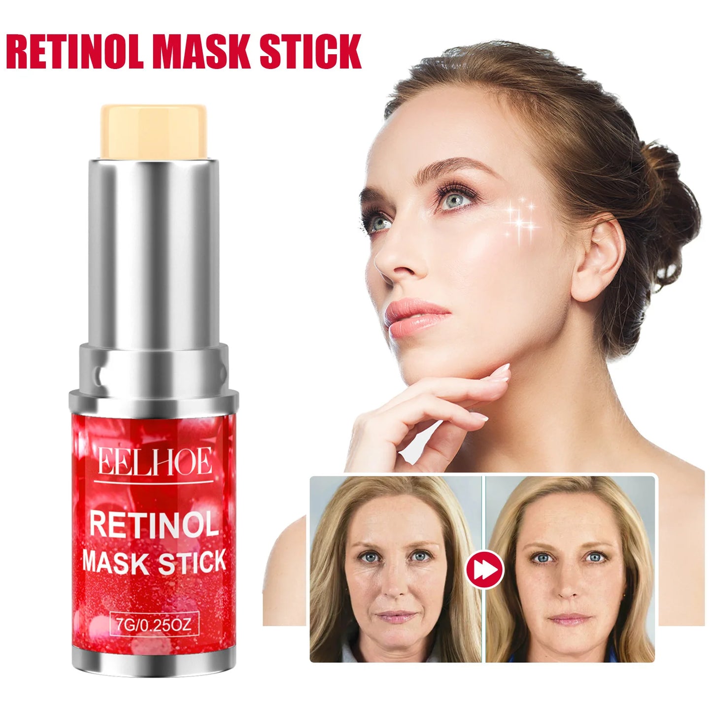 Retinol Mask Stick Moisturizes, Hydrates, Wrinkles & Brightens, Diminishes Fine Lines, Firms & Firms Facial Balm