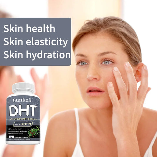 DHT Blocker with Biotin - Promotes Healthy Hair, Skin and Nails, New Follicle Growth, Supports Healthy Immune System